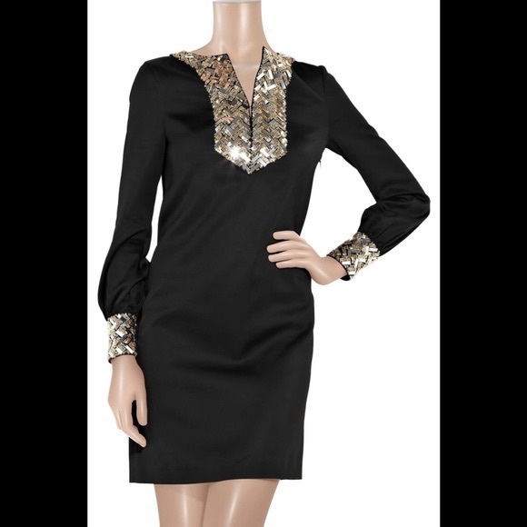 🍓 Tory Burch Sz 2 Barbara beaded sequin dress - Picture 2 of 14